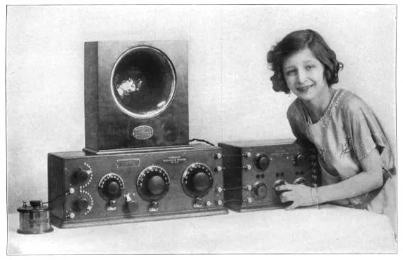 girl with radio equipment